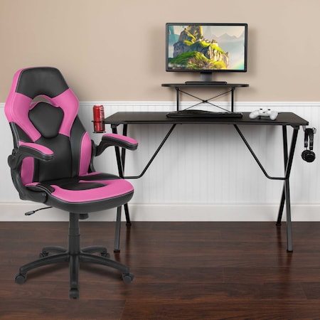 Flash Furniture Black Gaming Desk and Chair Set with Cup Holder BLN-X10RSG1031-PK-GG